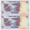 اسکناس 5 لئون 2022 جمهوری دوم - جفت - UNC62 - سیرالئون