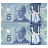 اسکناس 5 دلار 2013 الیزابت دوم - جفت - UNC65 - کانادا