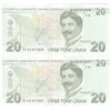 اسکناس 20 لیره بدون تاریخ (2022) سری G جمهوری - جفت - UNC65 - ترکیه