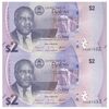 اسکناس 2 دلار 2025 چارلز سوم - جفت - UNC63 - بلیز