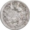 سکه 500 دینار 1323 تصویری - سایز کوچک بدون کنگره - EF40 - مظفرالدین شاه