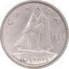 سکه 10 سنت 1968 الیزابت دوم - AU50 - کانادا
