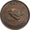 سکه 1 فارتینگ 1947 جرج ششم - AU58 - انگلستان