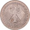 سکه 2 مارک 1976F جمهوری فدرال - تئودور هویس - AU50 - آلمان