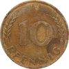 سکه 10 فینیگ 1949F جمهوری فدرال - EF45 - آلمان