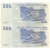 اسکناس 500 فرانک 2002 جمهوری دموکراتیک - با نقش الماس - جفت - UNC61 - کنگو