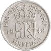 سکه 6 پنس 1948 جرج ششم - EF45 - انگلستان