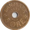 سکه 5 اوره 1927 کریستیان دهم - EF45 - دانمارک