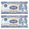 اسکناس 5000 دانگ 1991 جمهوری سوسیالیستی - جفت - UNC64 - ویتنام
