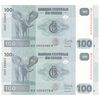 اسکناس 100 فرانک 2022 جمهوری دموکراتیک - جفت - UNC64 - کنگو