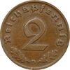 سکه 2 رایش فینیگ 1937D رایش سوم - EF45 - آلمان