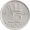 سکه 25 سنت 1969 یولیانا - EF45 - هلند