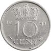سکه 10 سنت 1951 یولیانا - AU50 - هلند