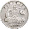 سکه 6 پنس 1950 جرج ششم - EF40 - انگلستان