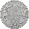 سکه 25 سنت 1874 ویکتوریا - F - کانادا