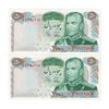 اسکناس 50 ریال 1350 (آموزگار - جهانشاهی) - جفت - UNC - محمد رضا شاه