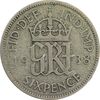 سکه 6 پنس 1938 جرج ششم - VF25 - انگلستان