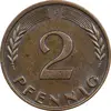 سکه 2 فینیگ 1963F جمهوری فدرال - EF45 - آلمان