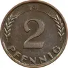 سکه 2 فینیگ 1963G جمهوری فدرال - AU50 - آلمان