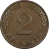 سکه 2 فینیگ 1965F جمهوری فدرال - EF45 - آلمان