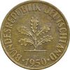 سکه 10 فینیگ 1950D جمهوری فدرال - EF45 - آلمان