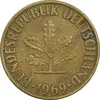 سکه 10 فینیگ 1969G جمهوری فدرال - EF45 - آلمان