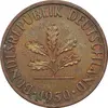 سکه 1 فینیگ 1950J جمهوری فدرال - AU50 - آلمان
