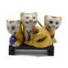 مجسمه میناکاری طرح گربه زرد (با پایه) آنتیک