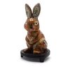 مجسمه میناکاری طرح خرگوش ایستاده قهوه ای (با پایه) آنتیک