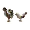 مجسمه میناکاری طرح مرغ و خروس سفید (با پایه) آنتیک