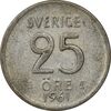 سکه 25 اوره 1961 گوستاو ششم - VF30 - سوئد سکه 25 اوره 1961 گوستاو ششم - VF30 - سوئد