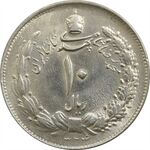 سکه 10 ریال 1324 - AU58 - محمد رضا شاه