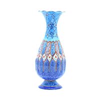 گلدان میناکاری طرح اسلیمی و ختایی - 15 سانتی