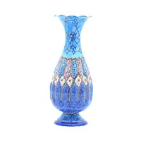 گلدان میناکاری طرح اسلیمی و ختایی - 15 سانتی
