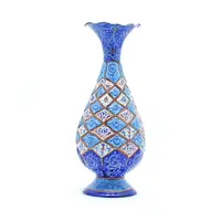 گلدان میناکاری طرح اسلیمی و ختایی - 20 سانتی