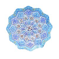 بشقاب میناکاری طرح اسلیمی و ختایی - 20 سانتی