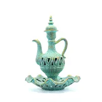 آفتابه و لگن سفالی پتینه مشبک