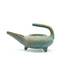 چراغ پیه سوز سفالی پتینه