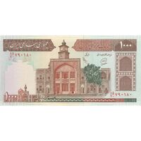 اسکناس 1000 ریال (محمدخان - عادلی) شماره بزرگ - نخ نستعلیق - تک - UNC60 - جمهوری اسلامی