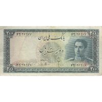 اسکناس 200 ریال سری سوم - تک - VF35 - محمد رضا شاه