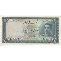 اسکناس 200 ریال سری سوم - تک - AU50 - محمد رضا شاه
