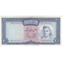 اسکناس 200 ریال (آموزگار - جهانشاهی) - تک - AU55 - محمد رضا شاه