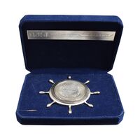 مدال نقره کشتیرانی جمهوری اسلامی ایران (با جعبه فابریک) - AU - جمهوری اسلامی