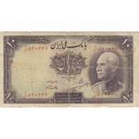 اسکناس 10 ریال پشت فارسی (بدون مهر) - تک - F15 - رضا شاه