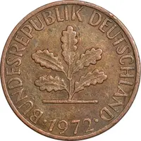 سکه 1 فینیگ 1972J جمهوری فدرال - EF45 - آلمان