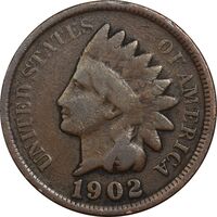 سکه 1 سنت 1902 سرخپوستی - VF30 - آمریکا