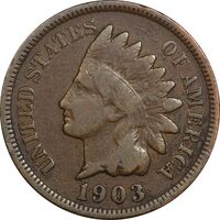سکه 1 سنت 1903 سرخپوستی - VF35 - آمریکا