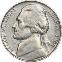 سکه 5 سنت 1964 جفرسون - VF35 - آمریکا