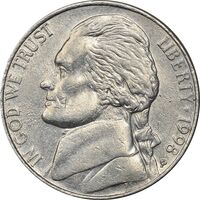 سکه 5 سنت 1998P جفرسون - EF45 - آمریکا