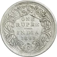 سکه 1 روپیه 1862 ویکتوریا - EF45 - هند